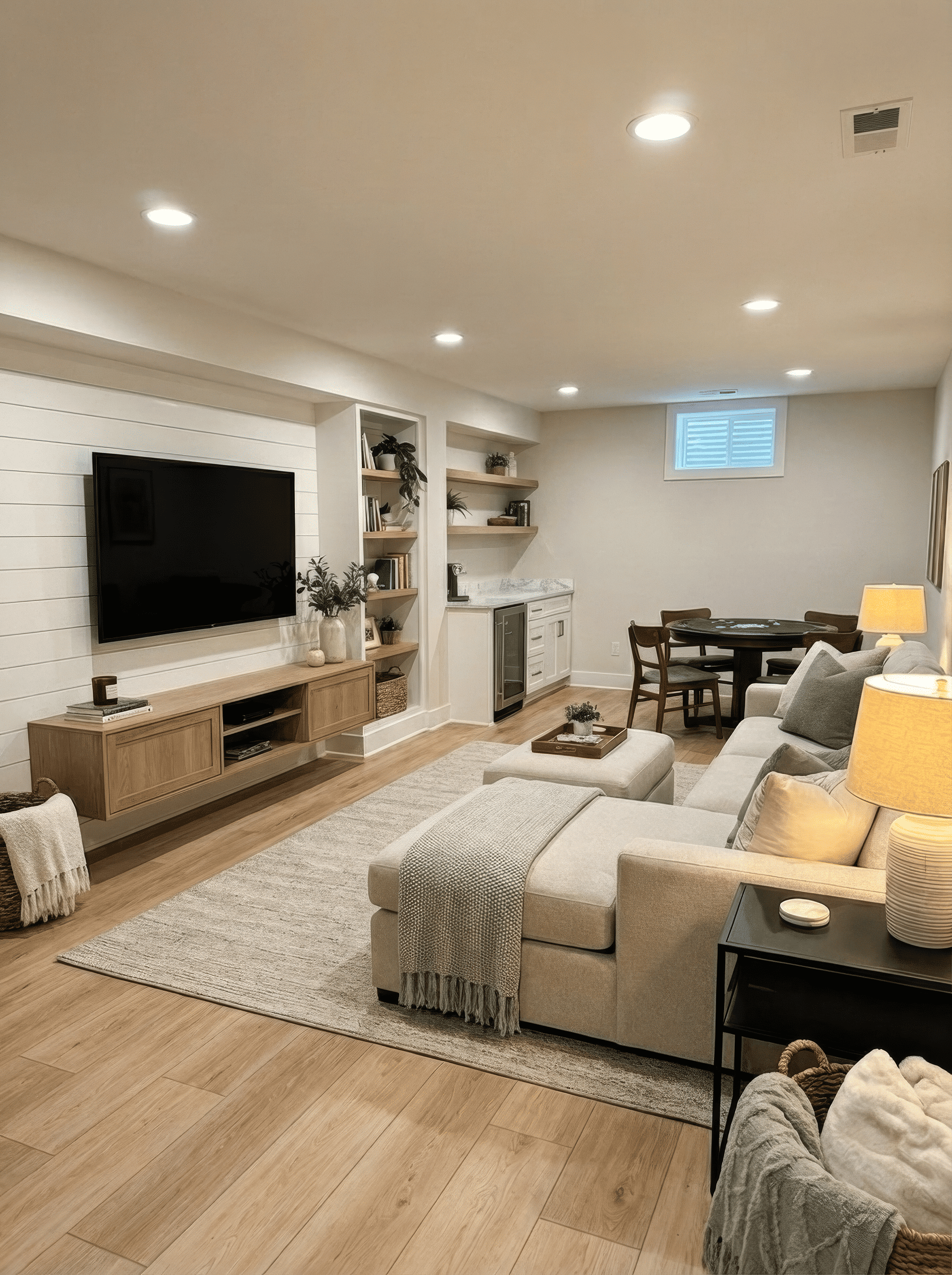 Finished basement living room